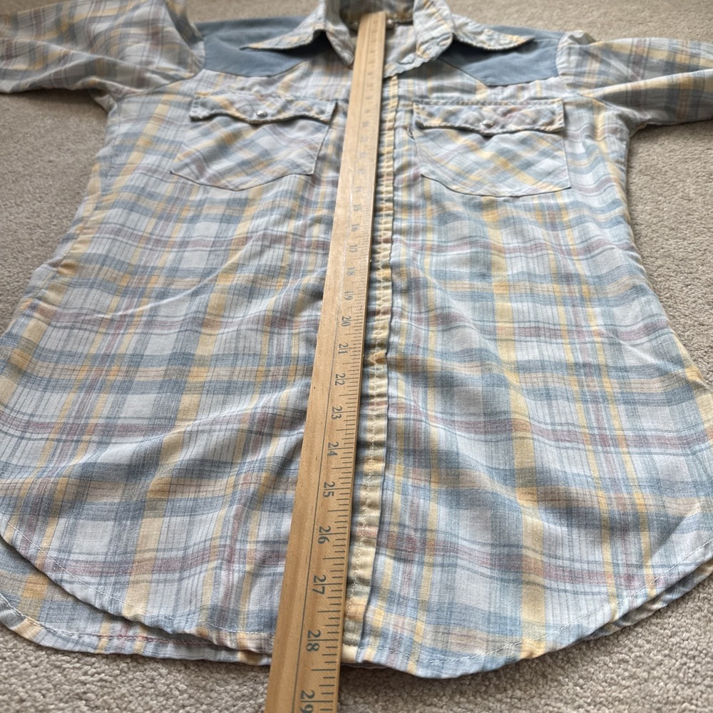Levis Western Shirt Mens S Blue Pearl Snap Flannel Corduroy Work - Picture 7 of 8